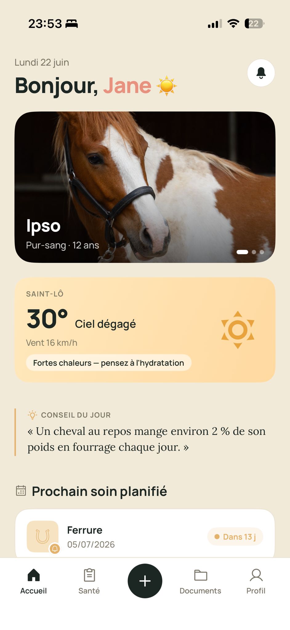 Écran d'accueil