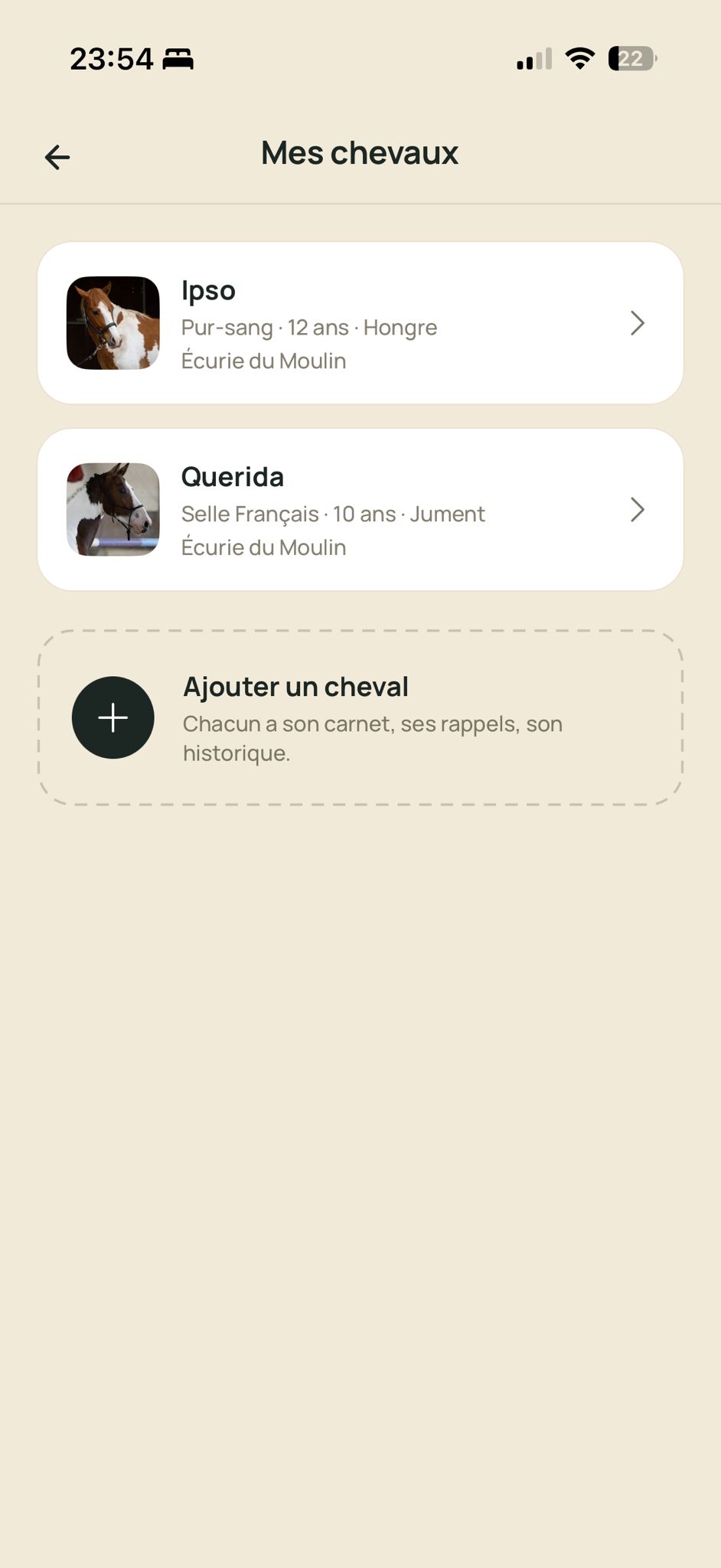 Choix du cheval