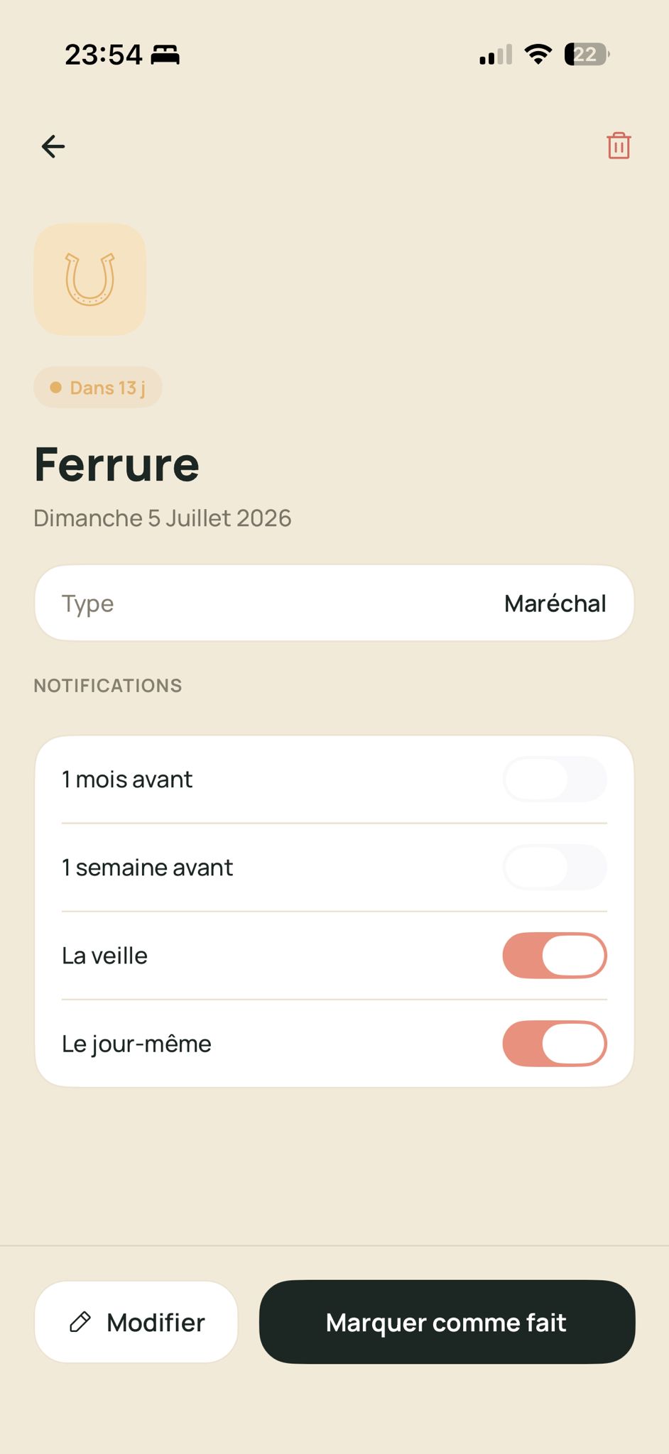 Rappel de soin